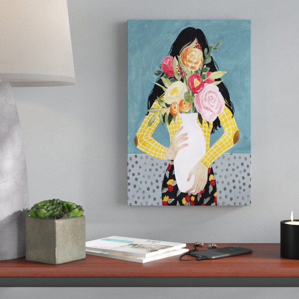 Wade Logan® Flower Vase Girl II by Grace Popp Painting on Canvas